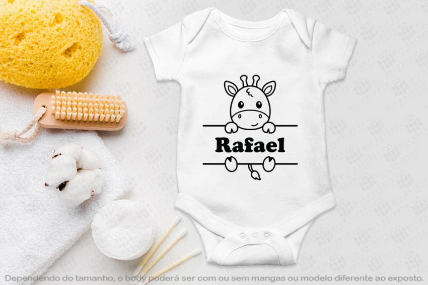Body Babygrow animais - Girafa