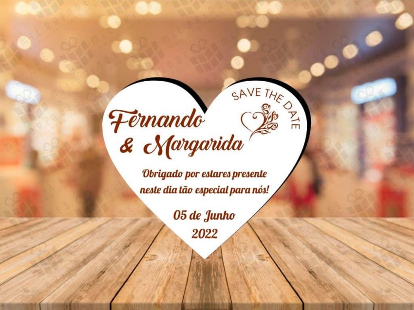 Lembrança Íman Coração Casamento modelo 1