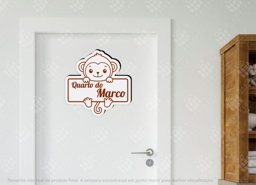 Placa para porta ou parede Animais do Safari - Macaco