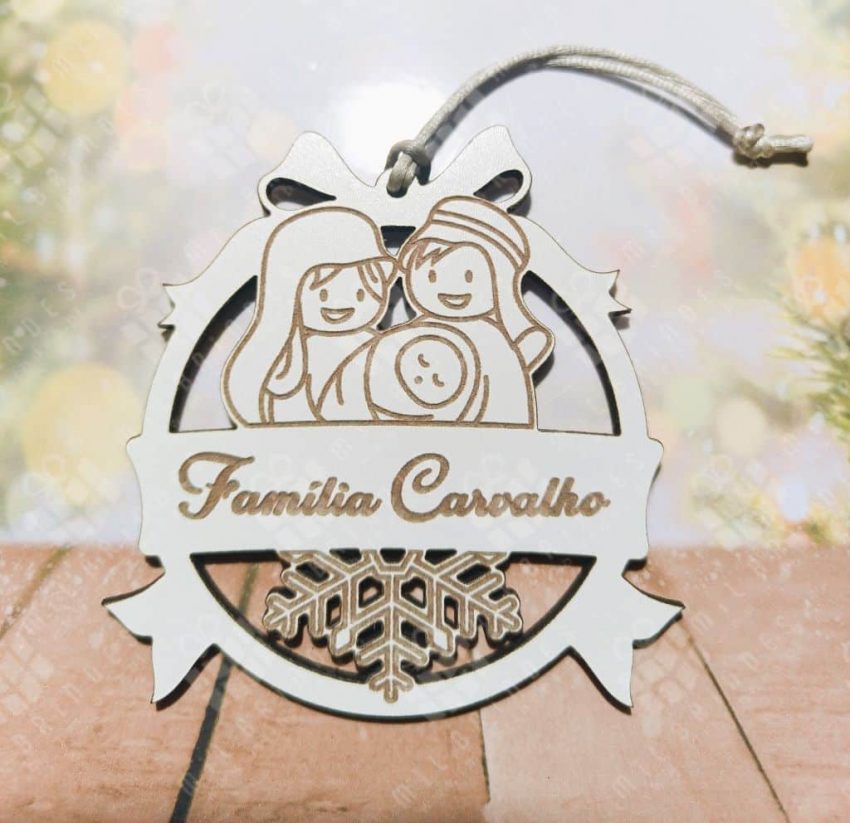 Bola de Natal Família menino Jesus e Floco - 8 modelos disponiveis
