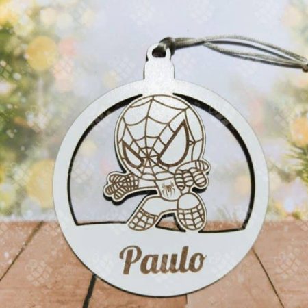 Bola de Natal com nome - Homem Aranha