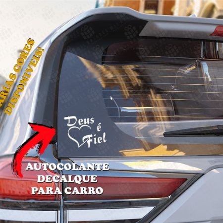 Autocolante Decalque - Coração Deus é Fiel