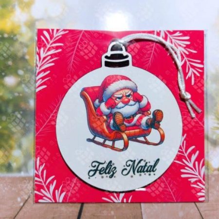Bola de Natal Pai Natal Engraçado - modelo 11