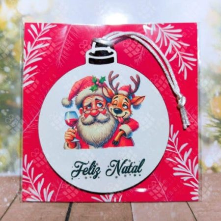 Bola de Natal Pai Natal Engraçado - modelo 6