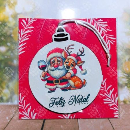 Bola de Natal Pai Natal Engraçado - modelo 9