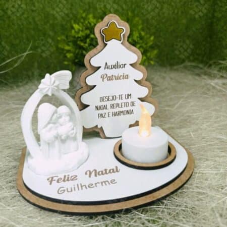 Presépio personalizado com figura em gesso - Árvore de Natal