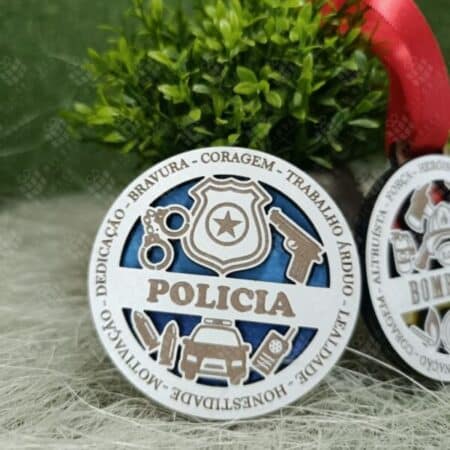 Ornamento Medalha Íman Profissões - Policia