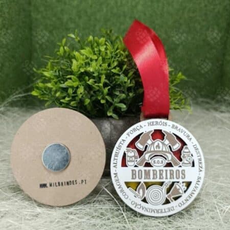 Ornamento Medalha Íman Profissões - Bombeiros