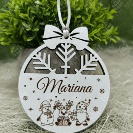 Bola de Natal Personalizada - Gnomo, Boneco de neve e rena