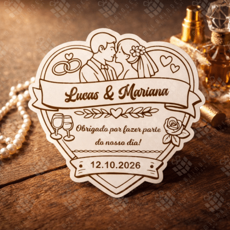 Lembrança Íman Casamento Coração - mod 1