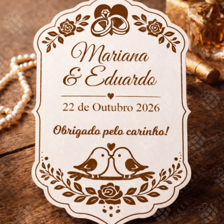 Lembrança Íman Casamento Pássaros - mod 1